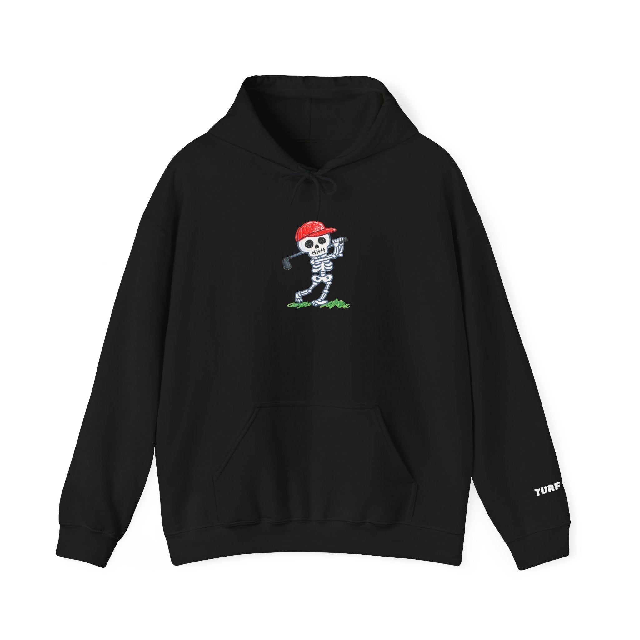 Golfing Skeleton Hoodie – Retro Skull Golfer Graphic Pullover