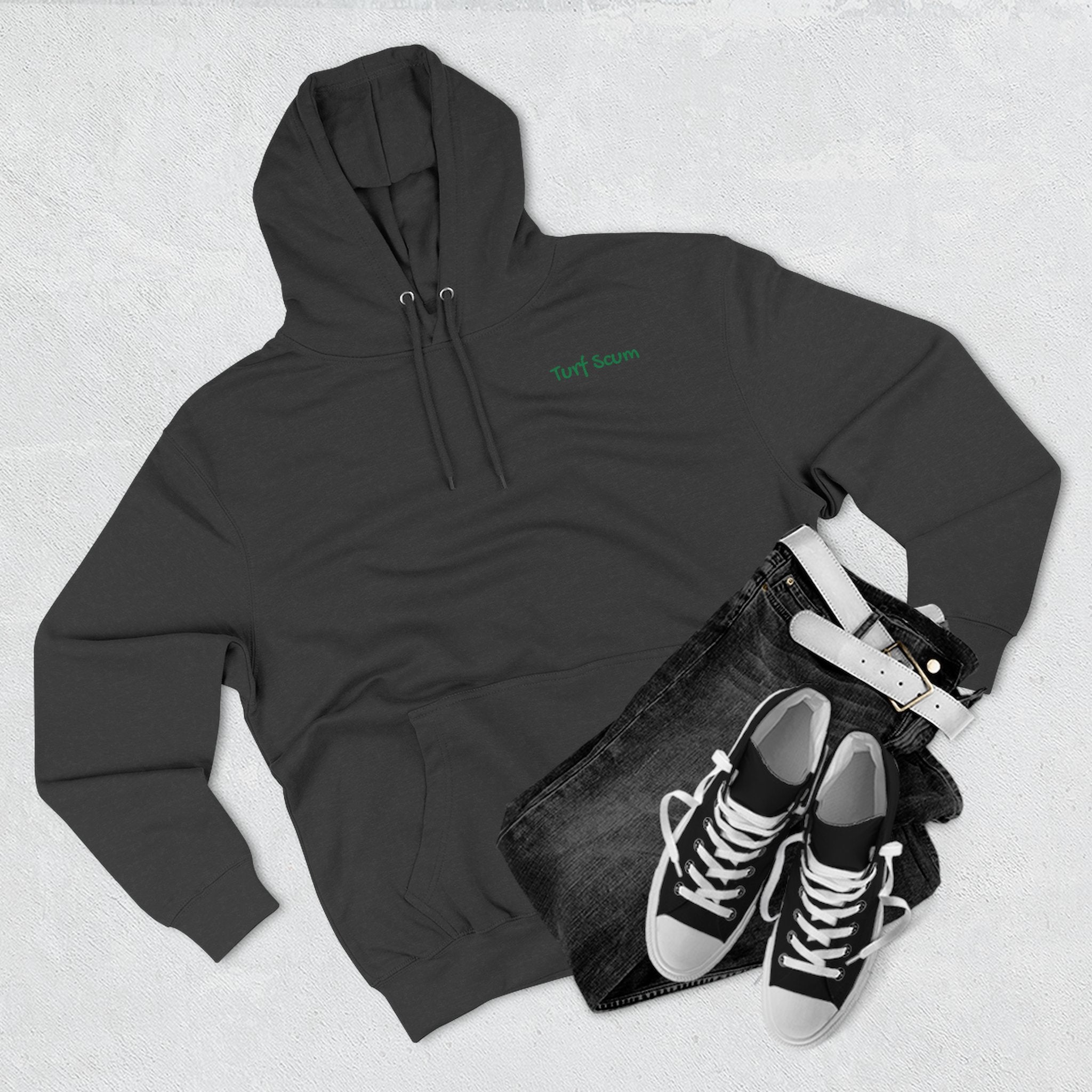Golf Pun Hoodie – 'Turf Scum' Back Graphic Fleece Pullover