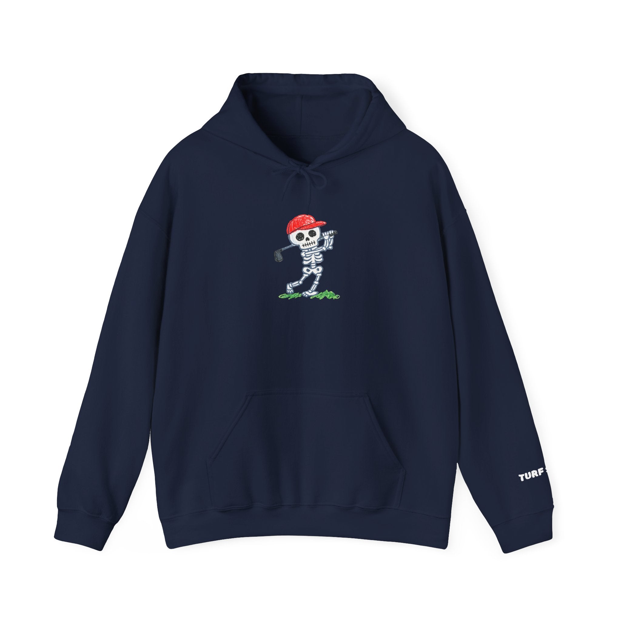 Golfing Skeleton Hoodie – Retro Skull Golfer Graphic Pullover